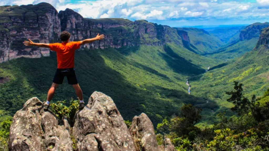 Ecoturismo no Brasil representado por trilha ecológica em meio à mata atlântica com vegetação exuberante e luz natural