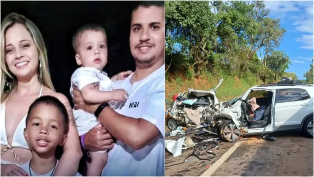 Local do acidente onde família de Goiás morreu na BR-040, tragédia que vitimou todos os ocupantes do veículo